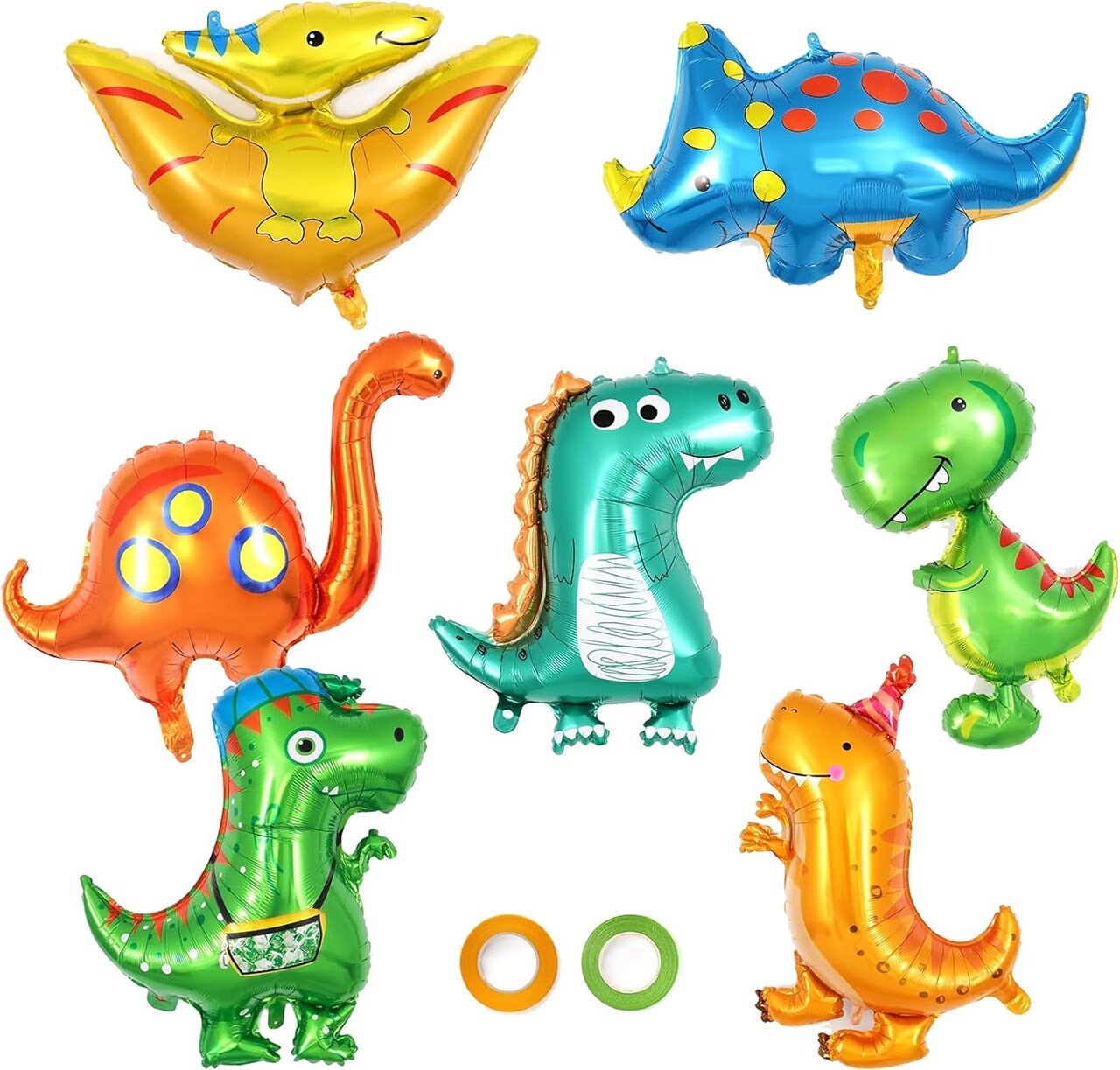 Dinosaur Balloons - 7 Pcs Baby Dinosaur Foil, Giant Dino Animal for Birthday Party Decoration